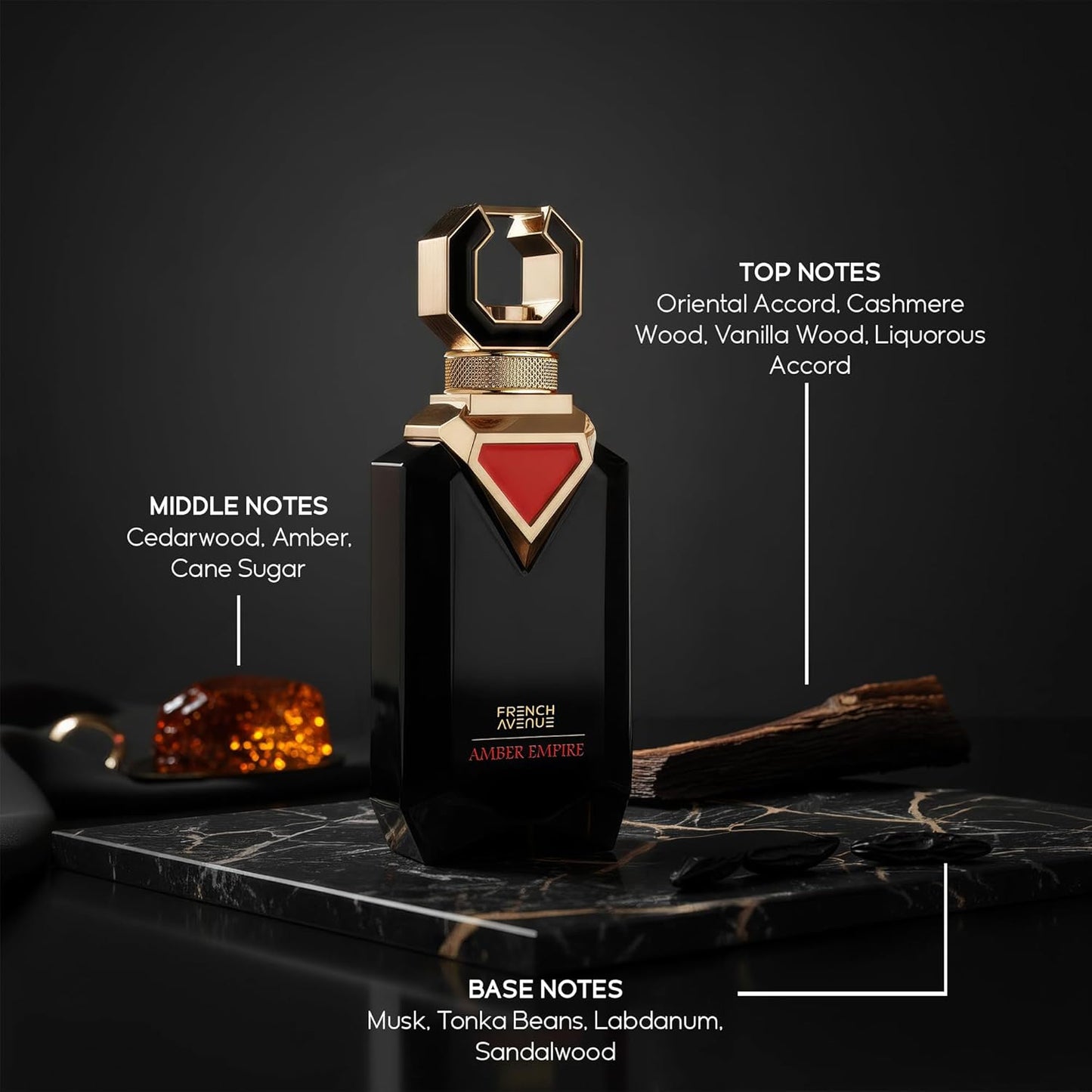 French Avenue Amber Empire Eau De Parfum 100ML for Men – Oriental Amber Vanilla Perfume