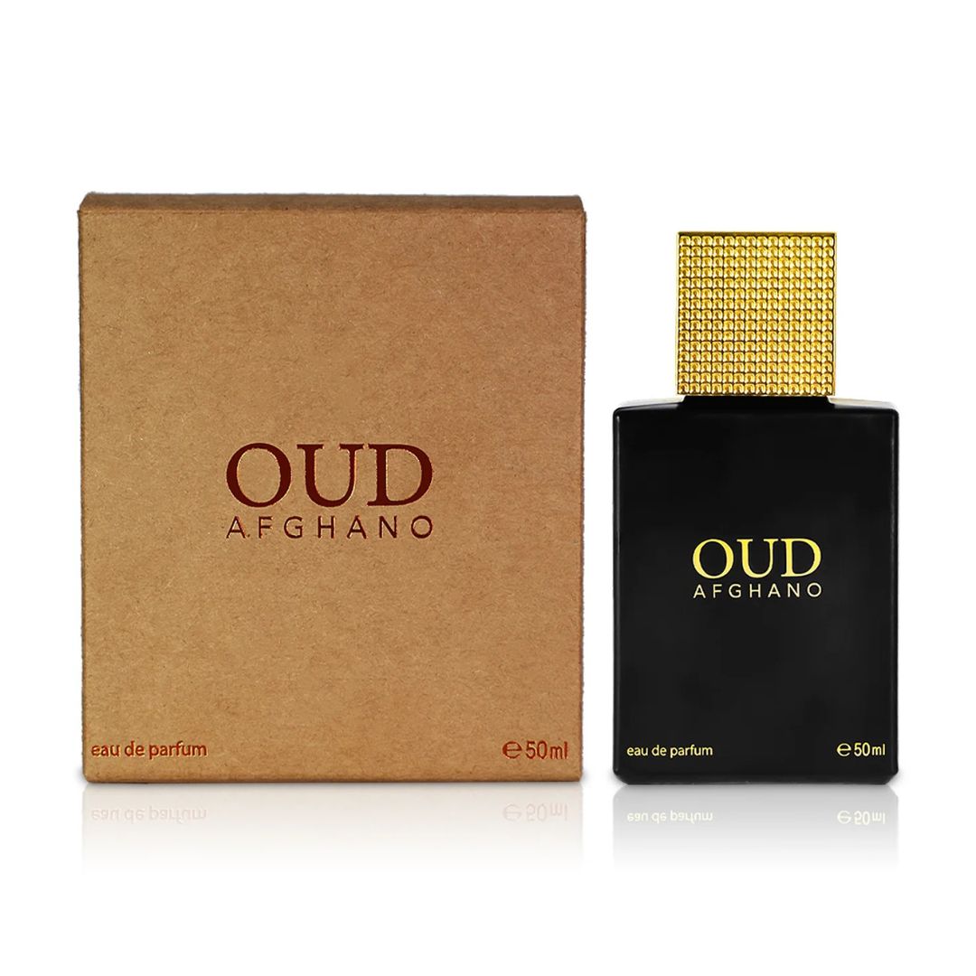 Ahmed Al Maghribi Oud Afghano Eau De Parfum 50ML amber oud perfume bottle and box