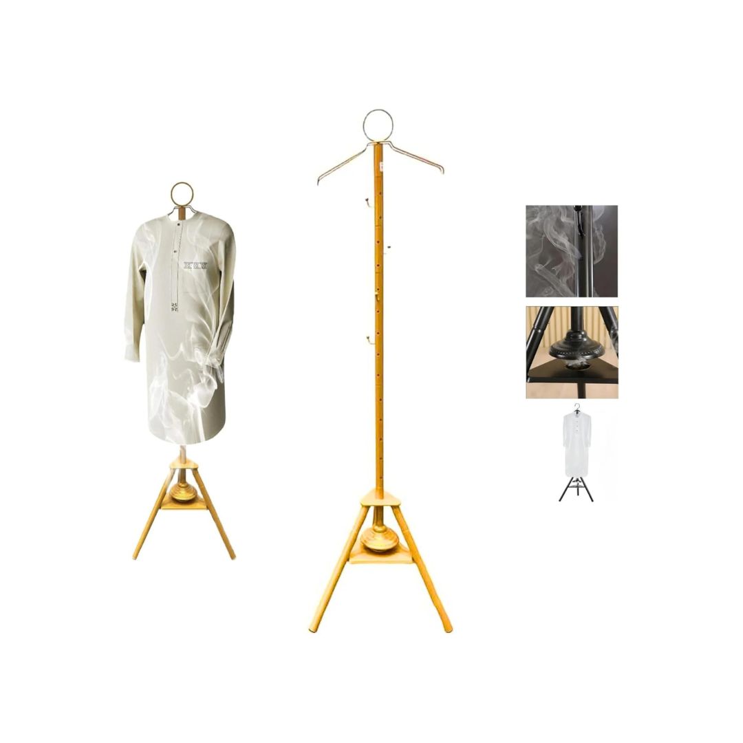 Clothes Incense Burner Stand – 187cm Long Bakhoor Burner Stand with Cloth Hooks