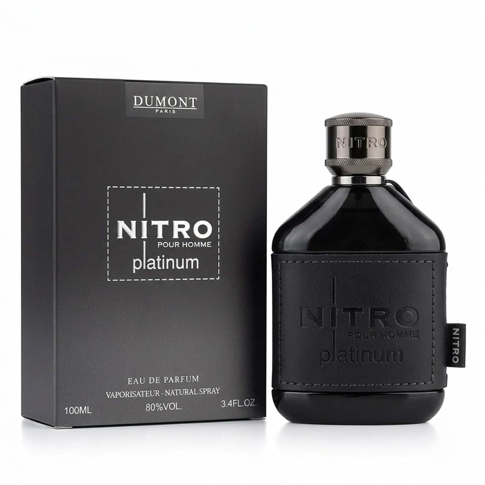 Dumont Paris Nitro Platinum Eau De Parfum 100ML for Men – Woody Amber Fruity Perfume