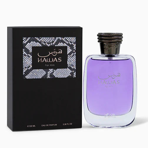 Hawas for Him EDP 100ml spray bottle with python stopper by Rasasi - Fragrance Secrets