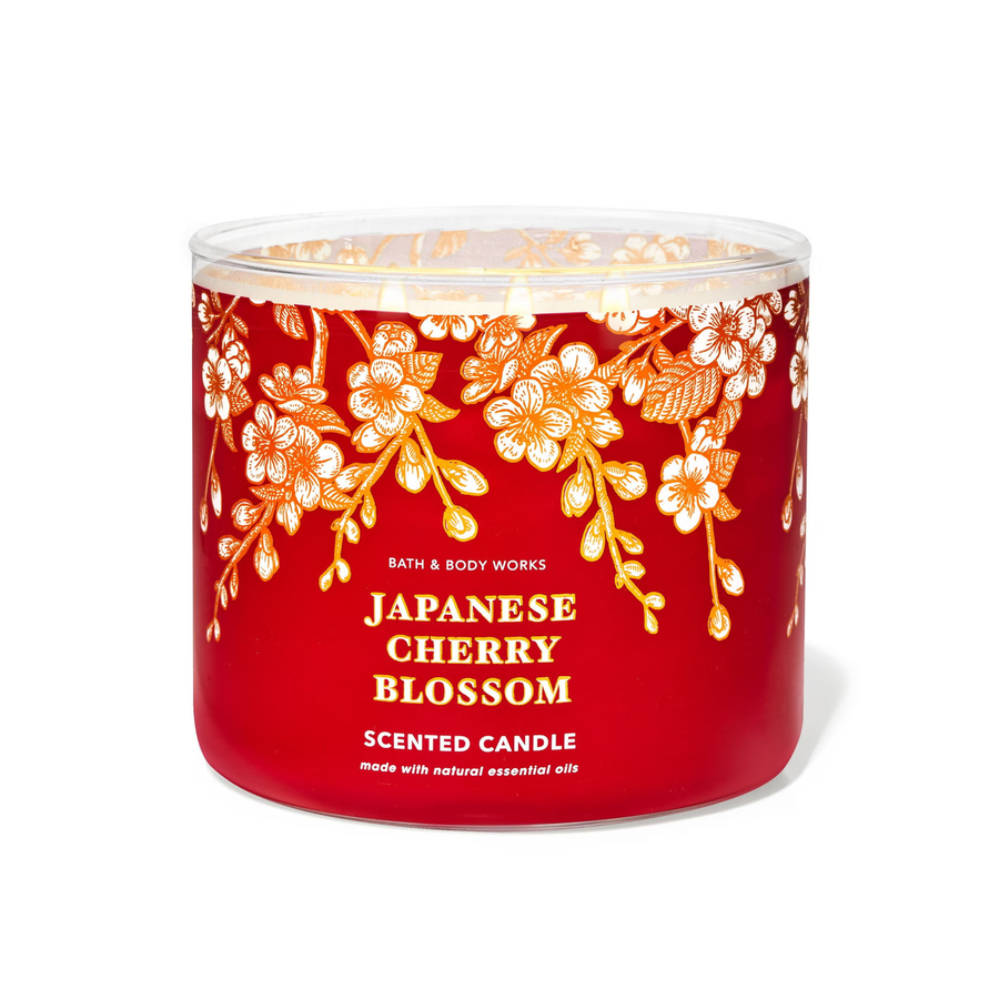 Bath & Body Works Japanese Cherry Blossom Candle | Floral Fruity Woody Candle