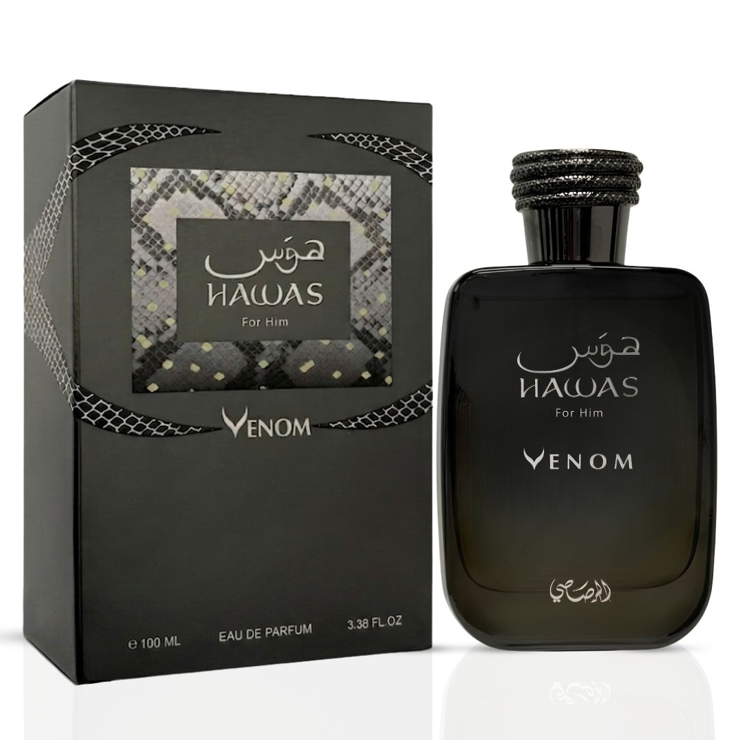 Rasasi Hawas Venom Eau De Parfum 100ML For Men – Oriental Leather Vanilla Perfume