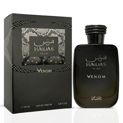 Rasasi Hawas Venom Eau De Parfum 100ML For Men – Oriental Leather Vanilla Perfume