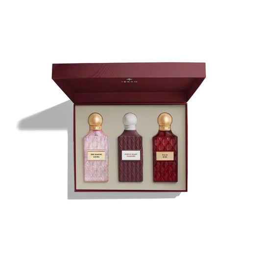 IBRAQ Maroon Diamond Collection Gift Set 3 Piece EDP - IBRAQ