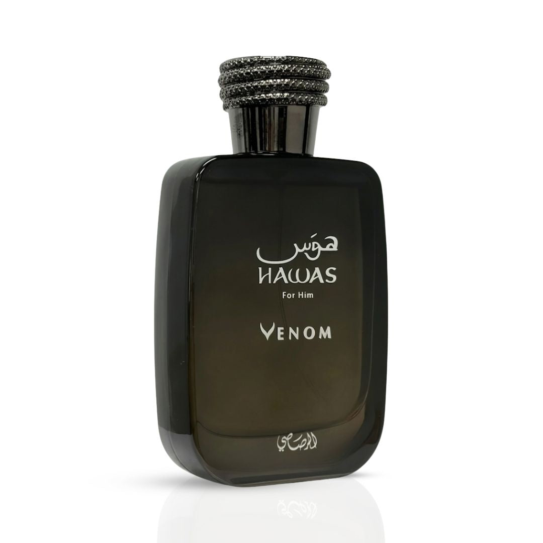 Rasasi Hawas Venom Eau De Parfum 100ML For Men – Oriental Leather Vanilla Perfume