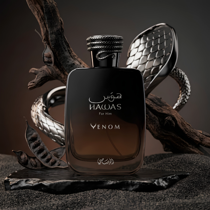 Rasasi Hawas Venom Eau De Parfum 100ML For Men – Oriental Leather Vanilla Perfume