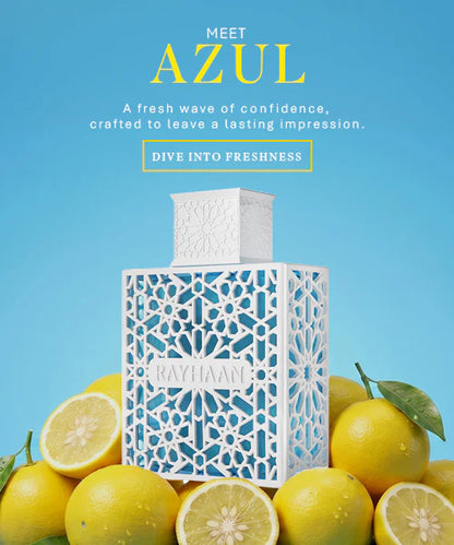 Rayhaan Azul Eau De Parfum 100ML for Men – Fresh Citrus Aquatic Perfume