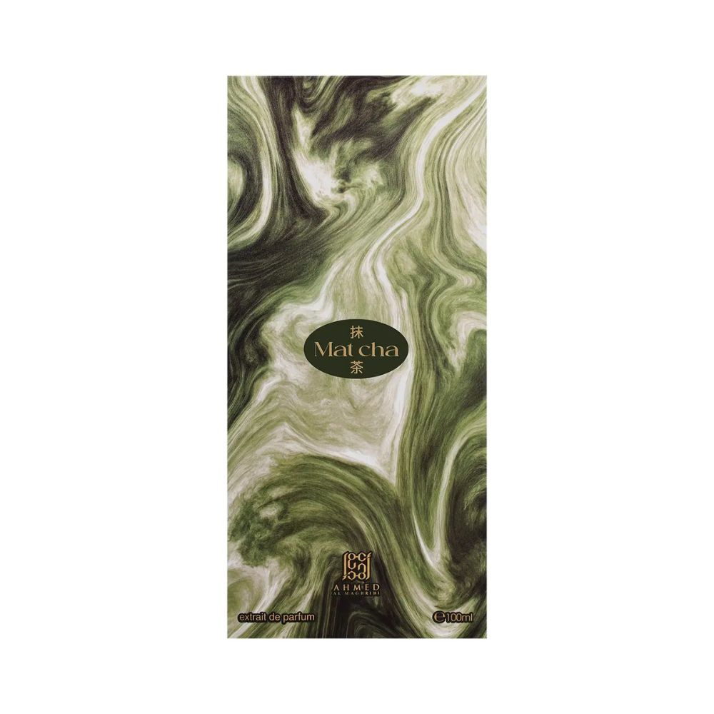 Ahmed Al Maghribi Matcha Extrait De Parfum 100ML unisex perfume bottle with packaging box
