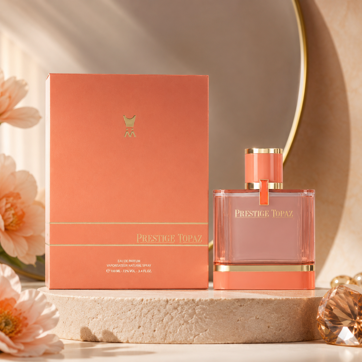 Al Majed Oud Prestige Topaz Eau De Parfum 100ML Unisex – Floral Woody Gourmand Perfume