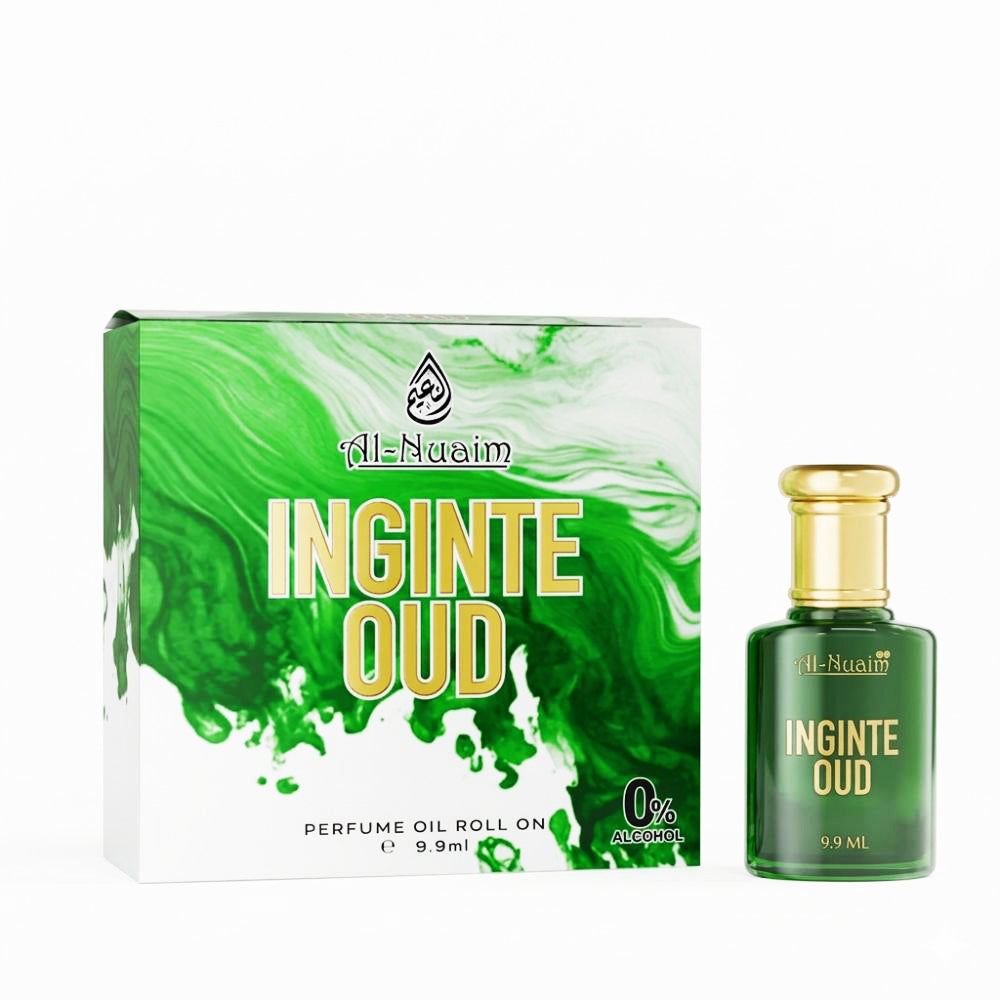 Al Nuaim Ignite Oud Attar Oil 9.9ML roll-on perfume bottle with original packaging box