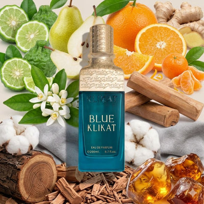 Alezz Oud Klikat Blue EDP 200ML for Women and Men – Citrus Aromatic Fresh Perfume