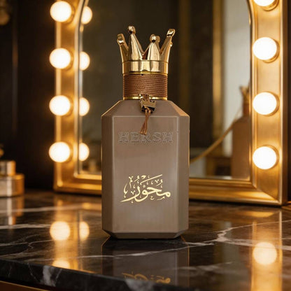 Alezz Oud Hersh Mehwar EDP 100ML for Unisex perfume bottle with background mirror