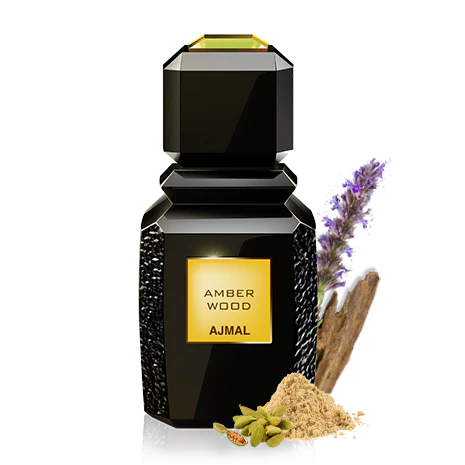Amber Wood EDP 100ml spray bottle by Ajmal - Fragrance Secrets  
