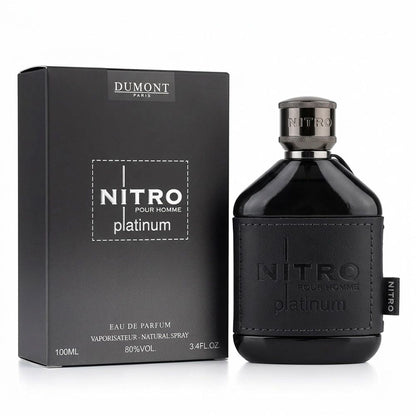 Dumont Paris Nitro Platinum Eau De Parfum 100ML for Men – Woody Amber Fruity Perfume