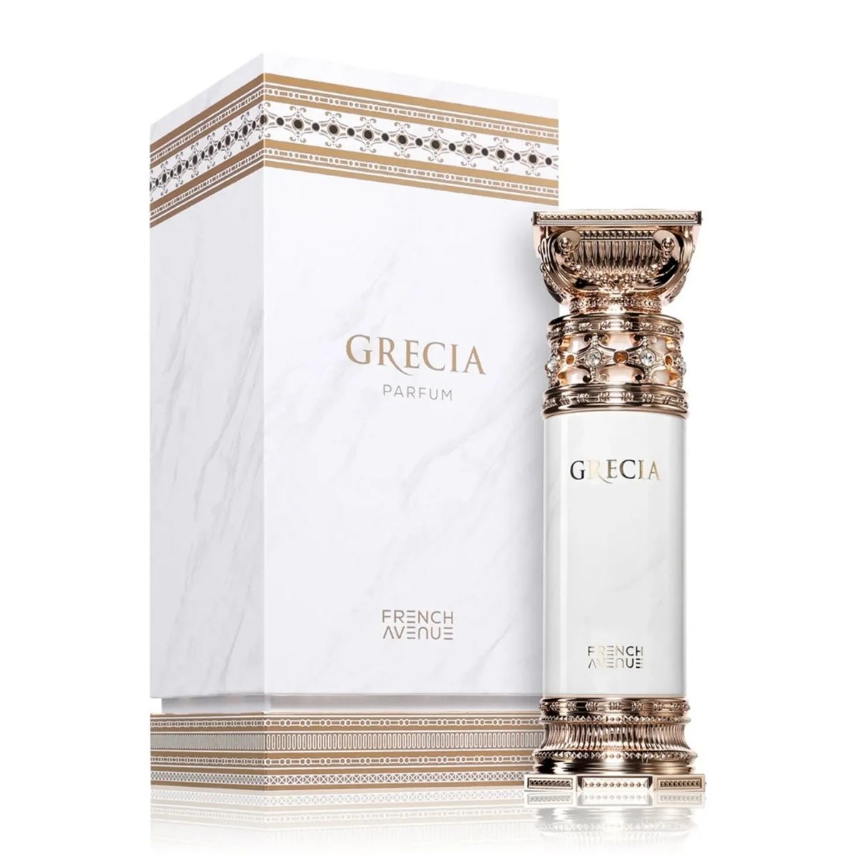 French Avenue Grecia White Eau De Parfum 100ML for Women perfume bottle with original packaging box