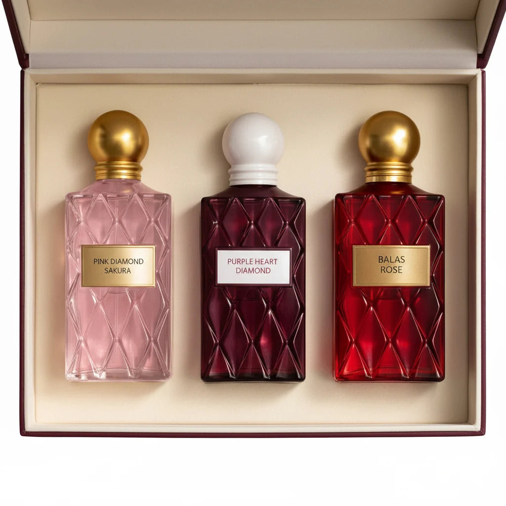 IBRAQ Maroon Diamond Collection Gift Set 3 Piece EDP - IBRAQ