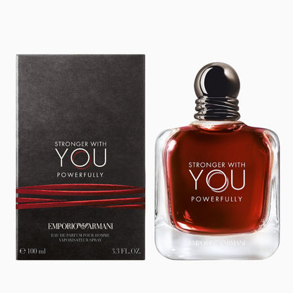 Giorgio Armani Stronger With You Powerfully EDP 100ML for Men perfume bottle with original packaging box