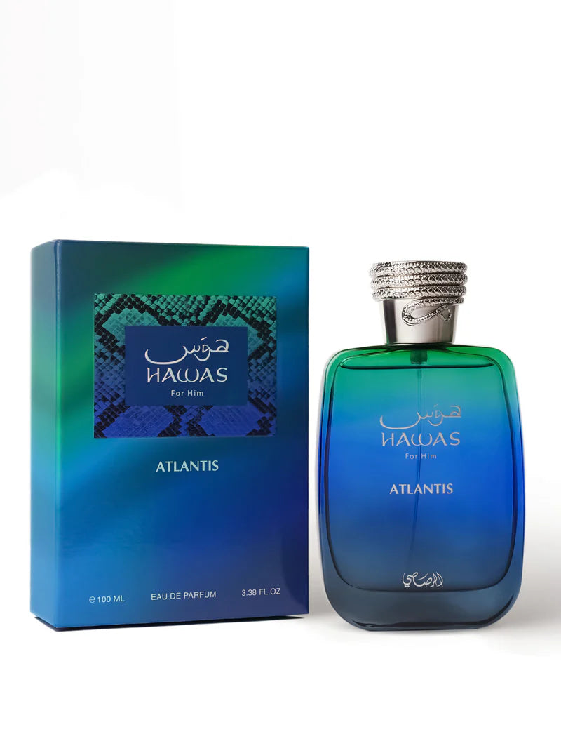 Rasasi Hawas Atlantis Eau De Parfum 100ML Unisex | Aquatic Fruity Woody Perfume