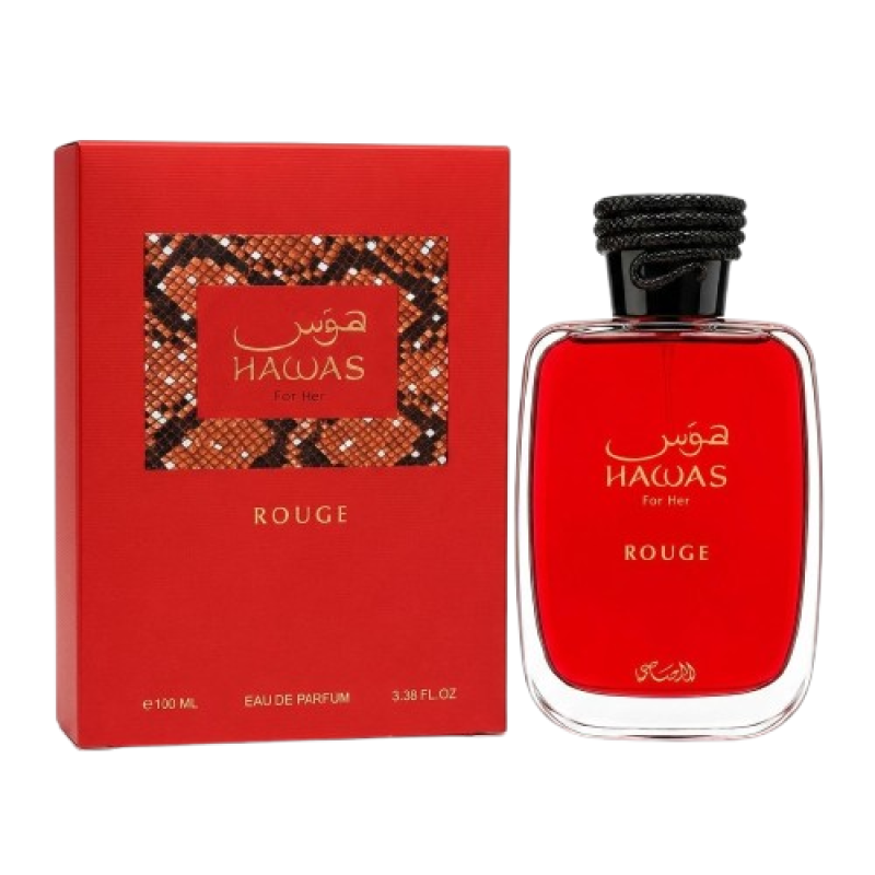 Rasasi Hawas Rouge For Her Eau De Parfum 100ML – Floral Fruity Amber Perfume for Women
