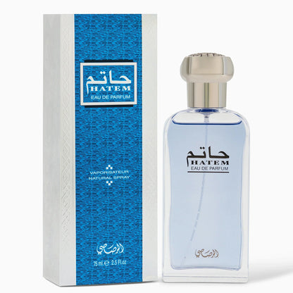 Hatem Man EDP 75ml spray bottle by Rasasi - Fragrance Secrets  
