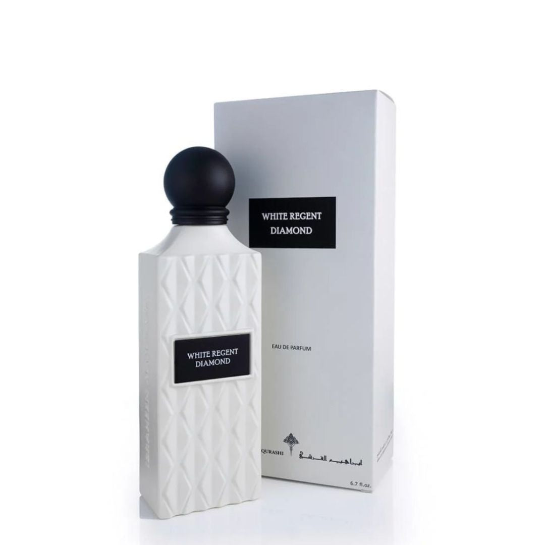 White Regent Diamond EDP 150ml unisex perfume by Ibrahim Al Qurashi perfume bottle with box