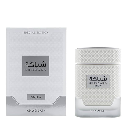 Khadlaj Shiyaaka Snow Eau De Parfum 100ML for Women and Men perfume bottle with original packaging box