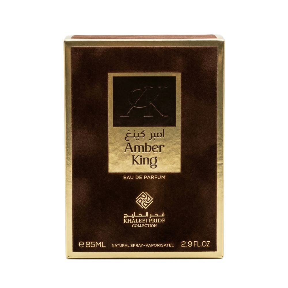 Khaleej Pride Amber King Eau De Parfum 85ML for Women and Men perfume bottle with original packaging box