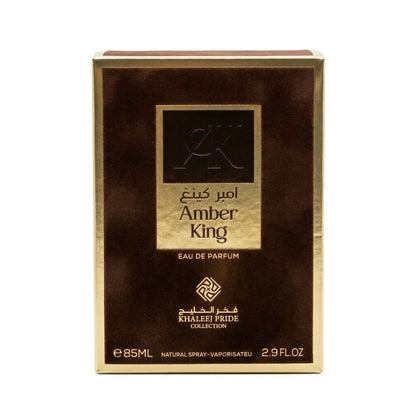 Khaleej Pride Amber King Eau De Parfum 85ML for Women and Men perfume bottle with original packaging box