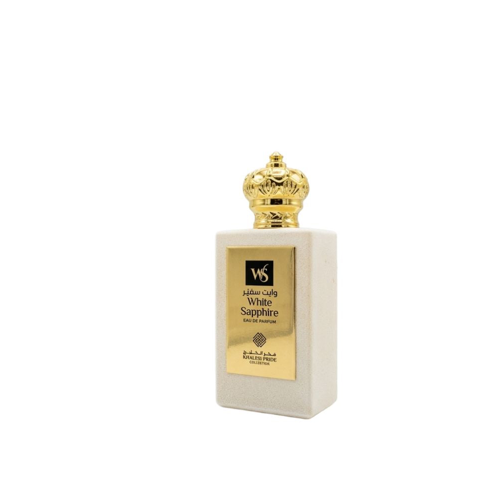 Khaleej Pride White Sapphire Eau De Parfum 85ML for Women and Men perfume bottle right side image