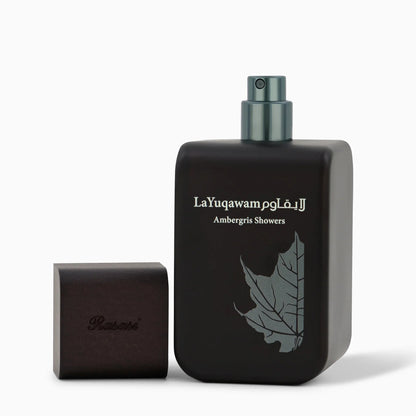 La Yuqawam Ambergris Showers EDP 75ml spray bottle by Rasasi - Fragrance Secrets  
