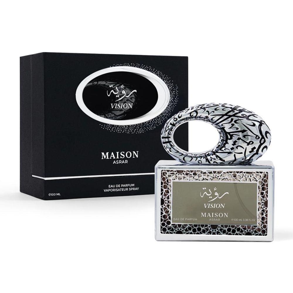 Maison Asrar Vision Eau De Parfum 100ML unisex citrus aromatic perfume bottle and box