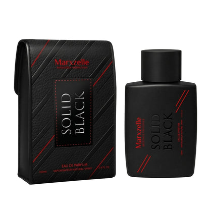 Marxzelle Solid Black Eau De Parfum 100ML for Men perfume bottle with original packaging box