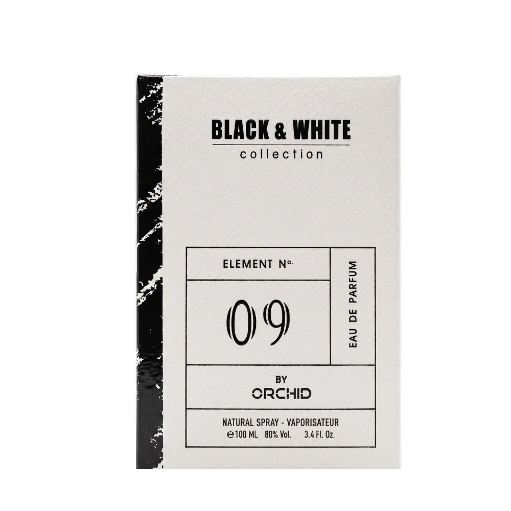 Orchid Black & White Collection Element No 09 Eau De Parfum 100ML unisex perfume bottle with packaging box