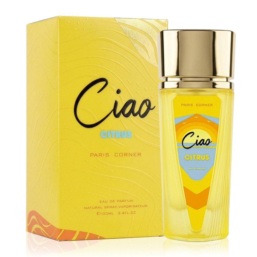 Paris Corner Ciao Citrus Eau De Parfum 100ML unisex perfume bottle with packaging box