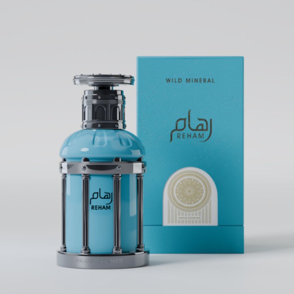 Paris Corner Reham Wild Mineral Eau De Parfum 100ML unisex perfume bottle with packaging box