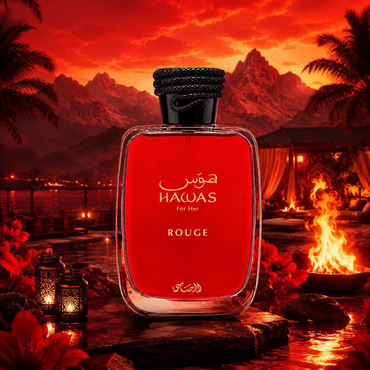 Rasasi Hawas Rouge For Her Eau De Parfum 100ML – Floral Fruity Amber Perfume for Women