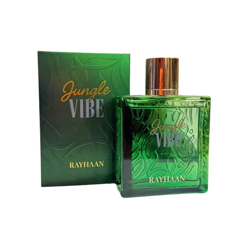 Rayhaan Jungle Vibe Eau De Parfum 100ML unisex perfume bottle with packaging box