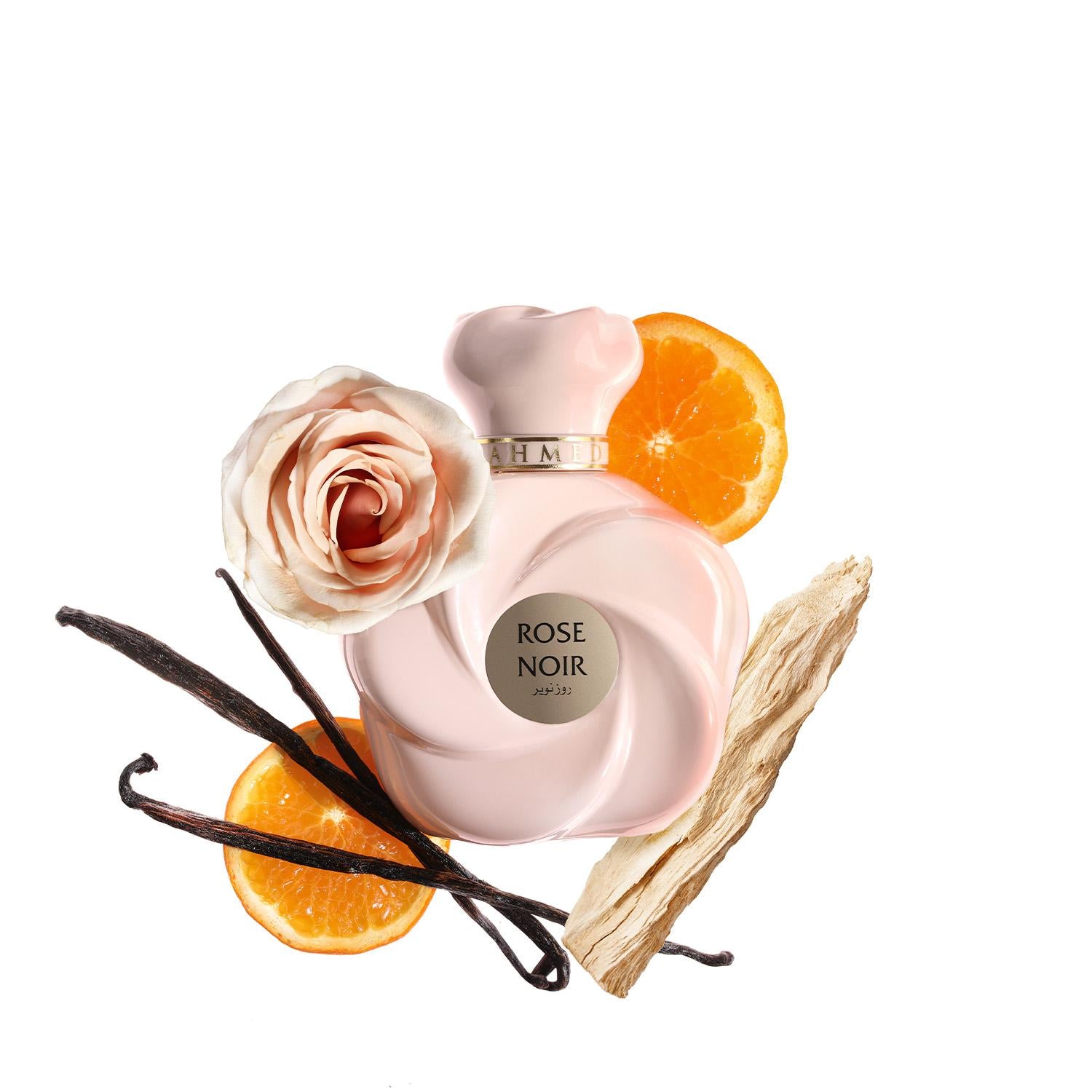 Rose Noir EDP 75ml rose-shaped spray bottle by Ahmed Al Maghribi - Fragrance Secrets  

