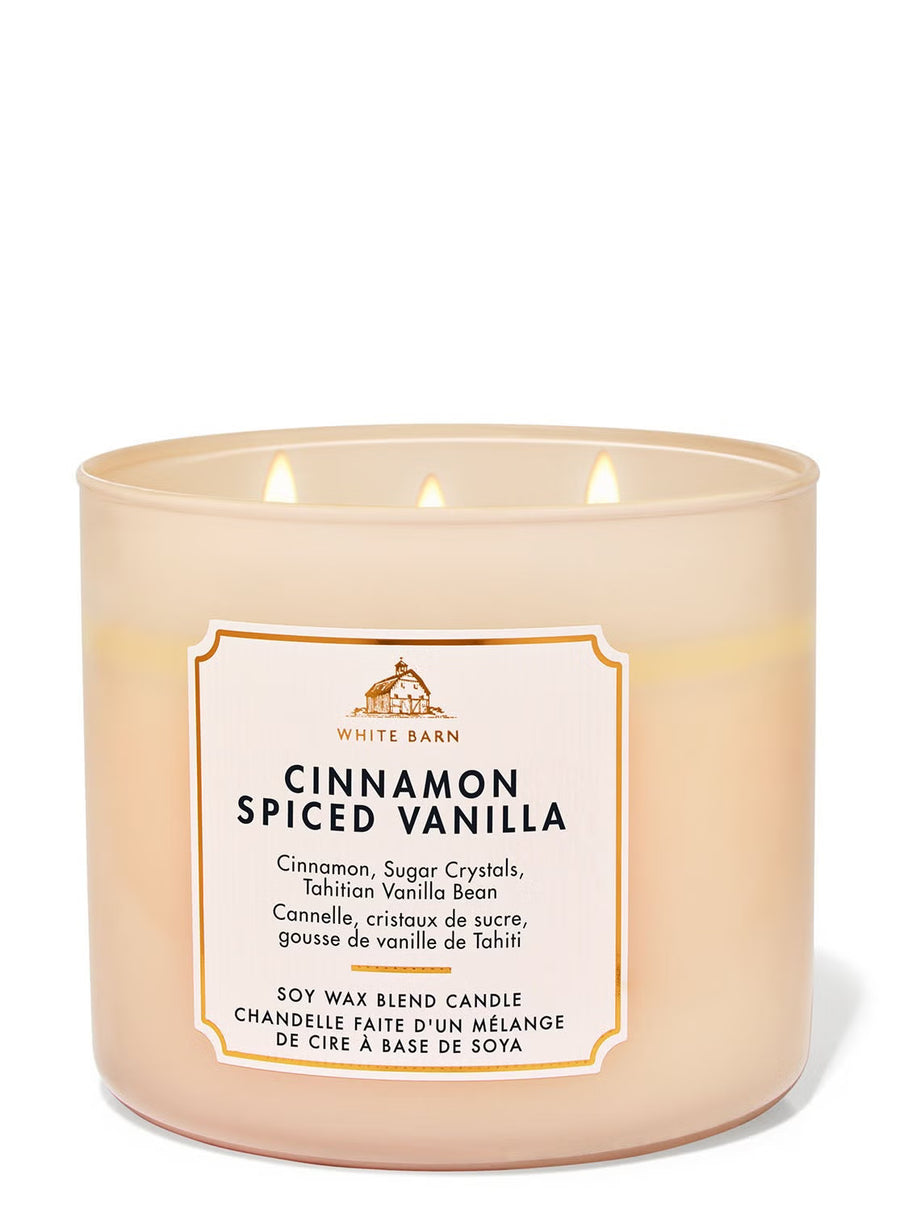 Bath & Body Works Cinnamon Spiced Vanilla Candle | Spicy Vanilla Woody Candle