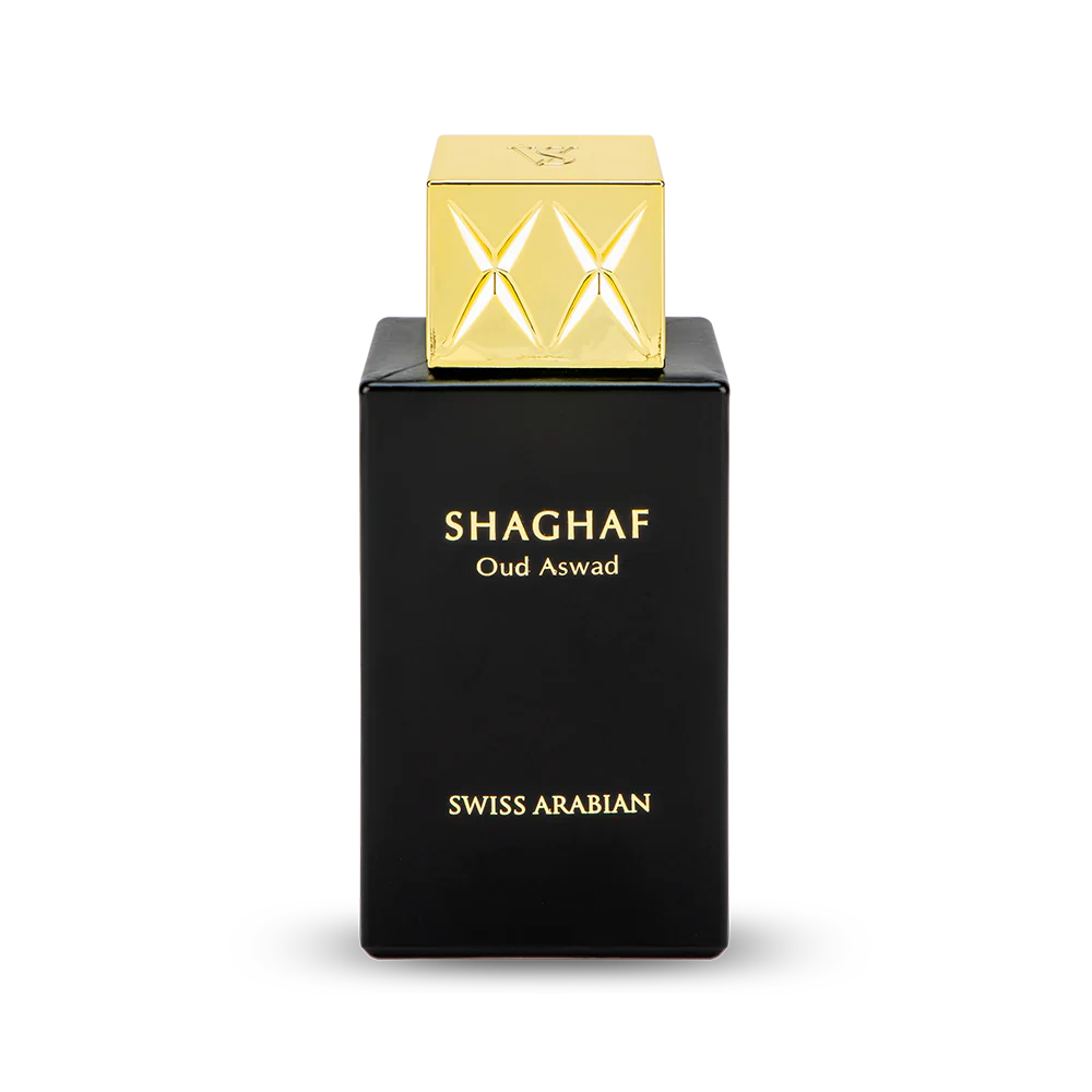 Shaghaf Oud Aswad EDP 75ml spray bottle by Swiss Arabian - Fragrance Secrets  
