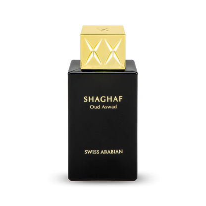 Shaghaf Oud Aswad EDP 75ml spray bottle by Swiss Arabian - Fragrance Secrets  
