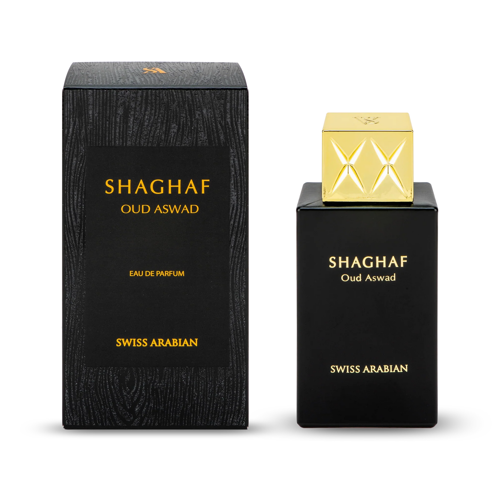 Shaghaf Oud Aswad EDP 75ml spray bottle by Swiss Arabian - Fragrance Secrets  
