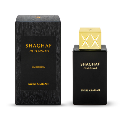 Shaghaf Oud Aswad EDP 75ml spray bottle by Swiss Arabian - Fragrance Secrets  
