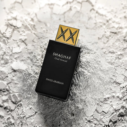 Shaghaf Oud Aswad EDP 75ml spray bottle by Swiss Arabian - Fragrance Secrets  

