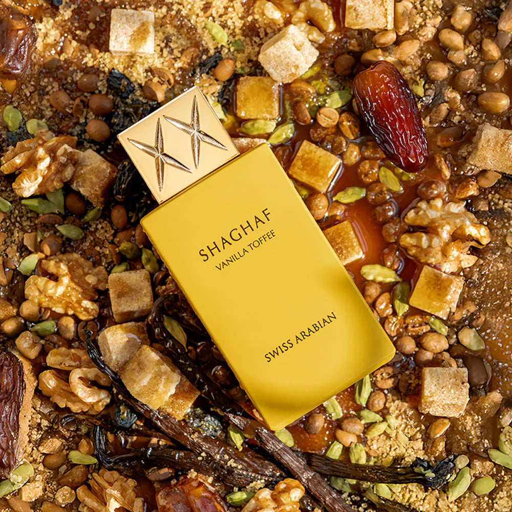 Shaghaf Vanilla Toffee EDP 75ml spray bottle by Swiss Arabian - Fragrance Secrets  
