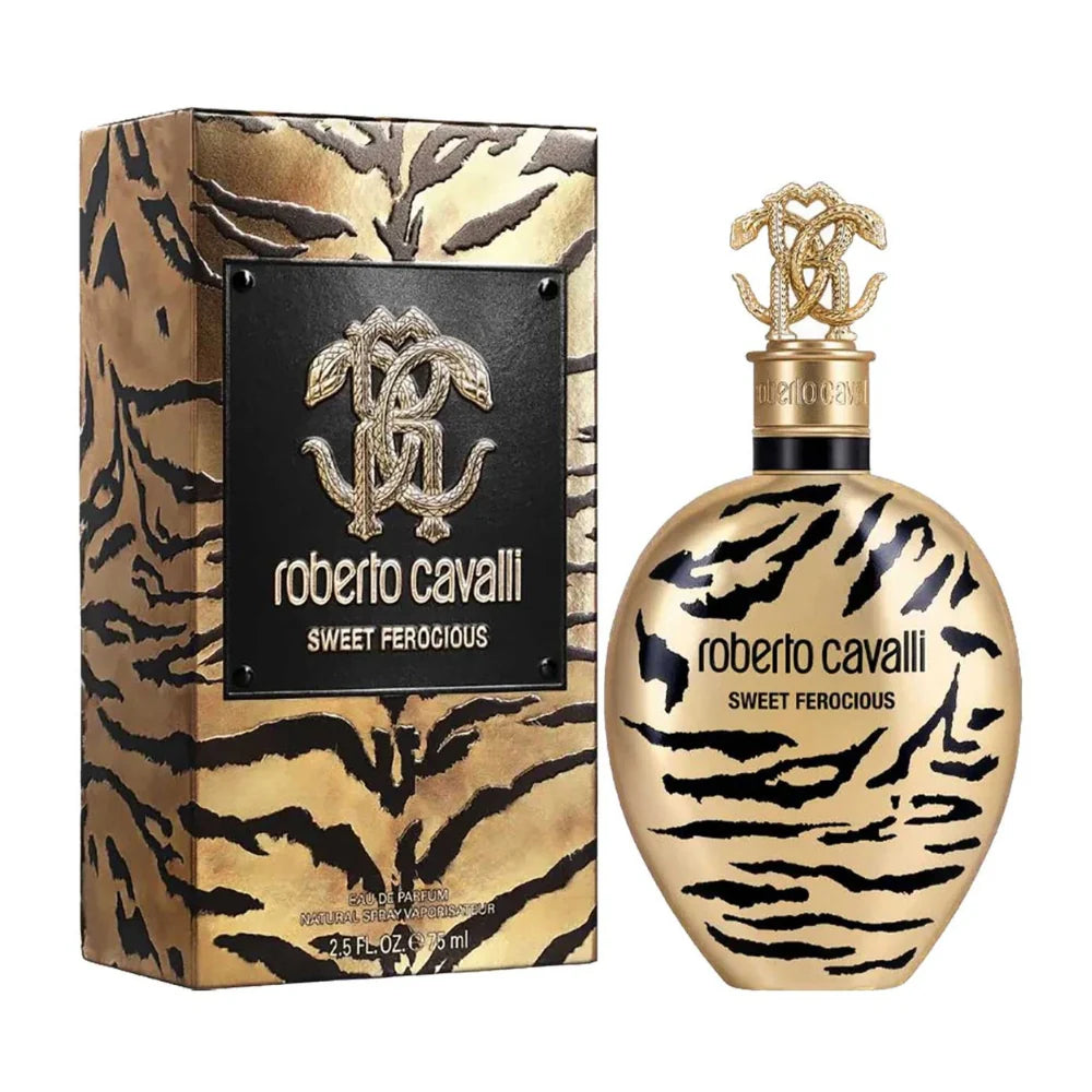 Sweet Ferocious EDP 75ml gold spray bottle by Roberto Cavalli - Fragrance Secrets  

