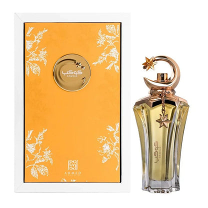 Kawkab Eau de Parfum 75ml by Ahmed Al Maghribi – Unisex Perfume Bottle and box