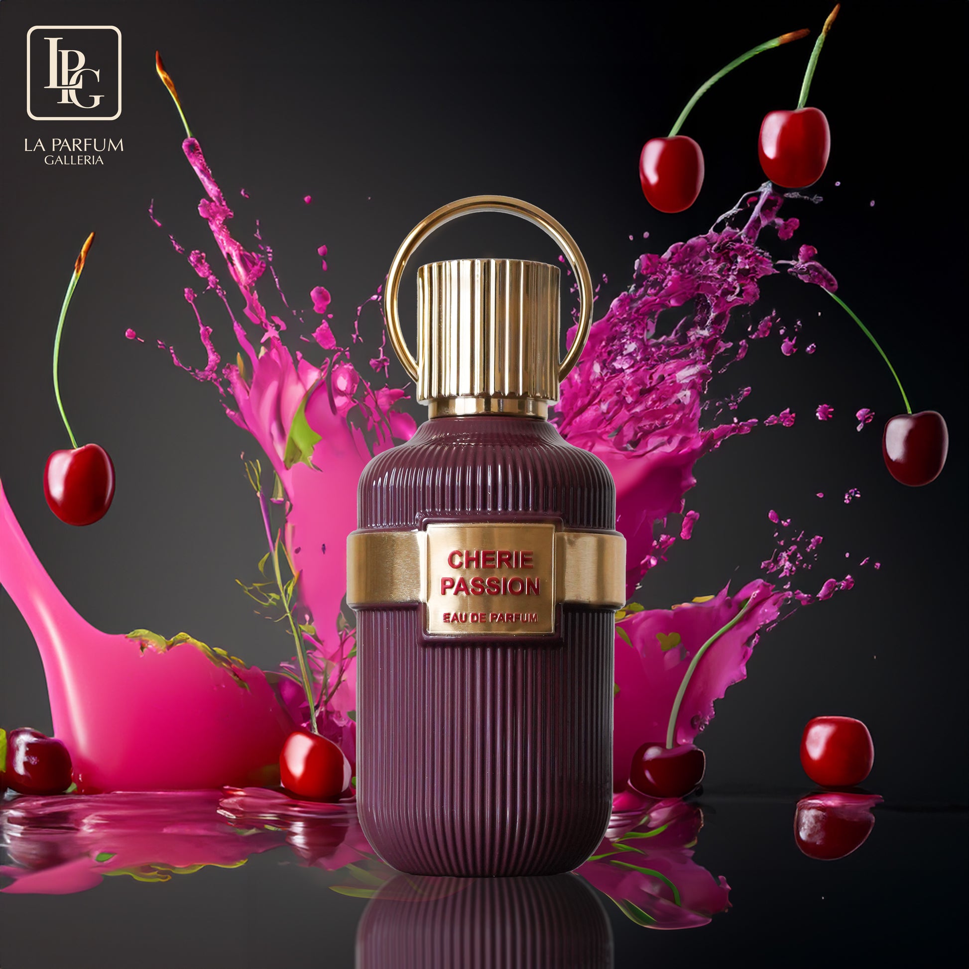 Cherie Passion Eau De Parfum 100ml bottle with background – Unisex Fragrance