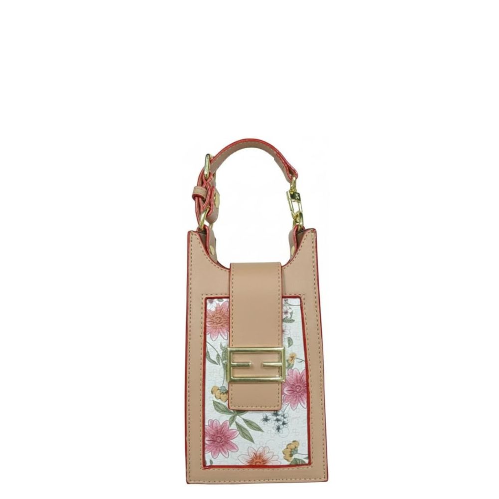 Women's Floral Tote Bag Set — Large Handbag + Mini Pouch | Faux Leather | Pastel Floral